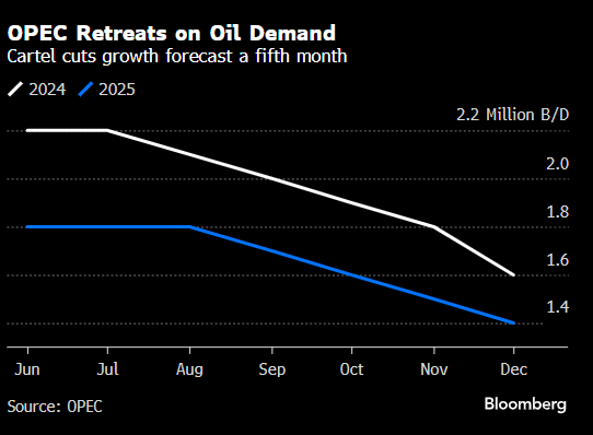 OPEC对2024年全球石油需求预测作出迄今最大幅度的下调